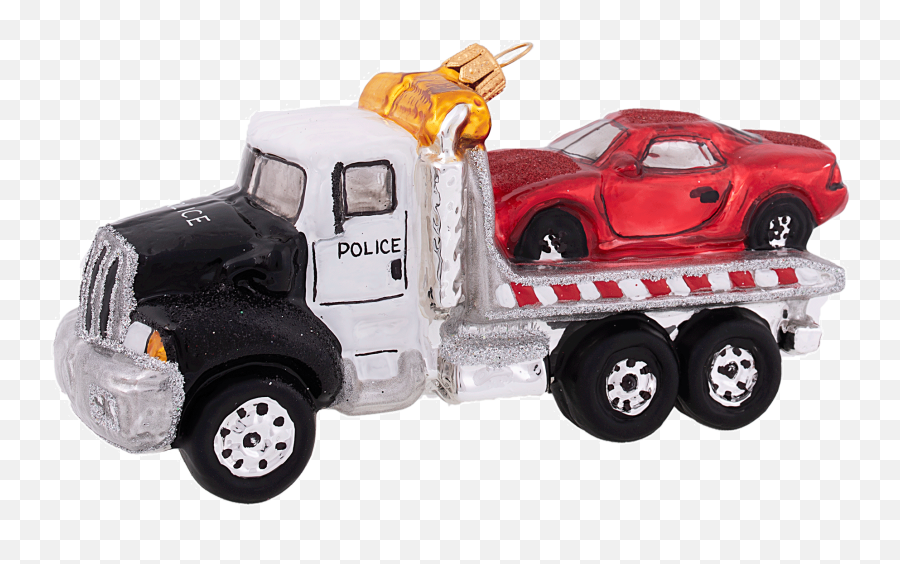 Flatbed Tow Truck Toy Emoji,Tow Truck Clipart Black And White
