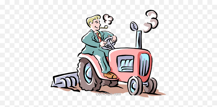 Tractor Royalty Free Vector Clip Art Illustration - Cart1609 Emoji,Tractor Clipart Free