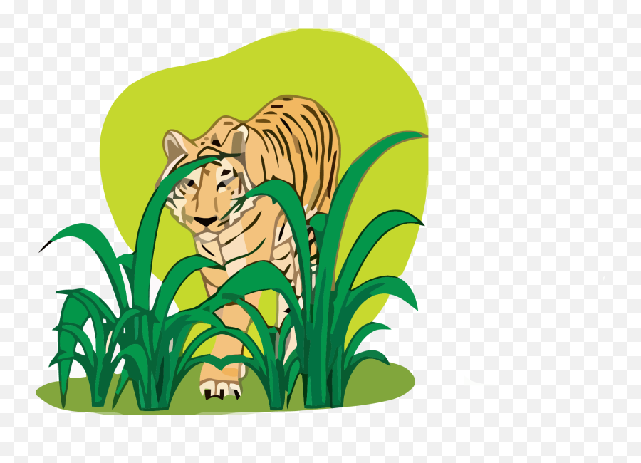 Tiger Clipart Png - Tiger In Jungle Clipart Emoji,Tiger Clipart