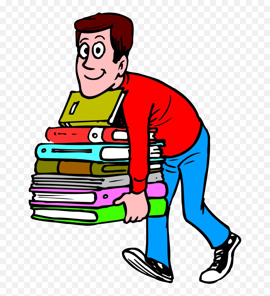 Image Result For Cartoon Of Male Librarian Carrying - Heavy Emoji,Librarian Clipart