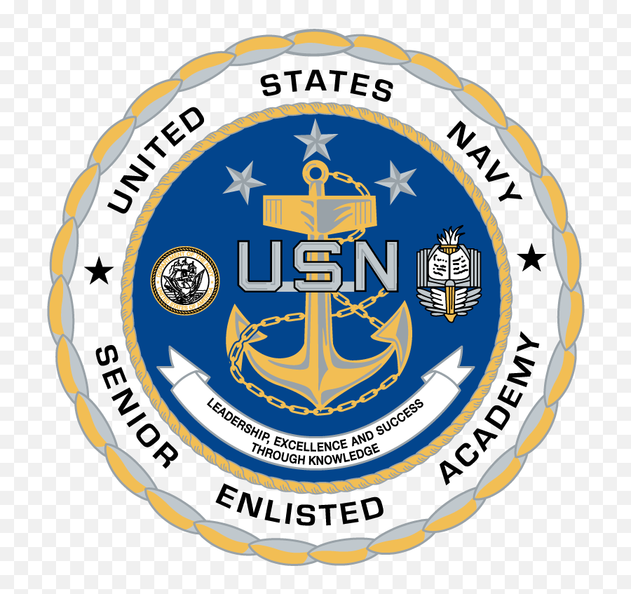 Milartcom United States Navy - Senior Enlisted Academy Patch Emoji,United States Navy Logo