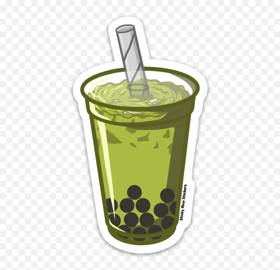 Green Boba - Sticker Transparent Bubble Tea Sticker Emoji,Transparent Sticker