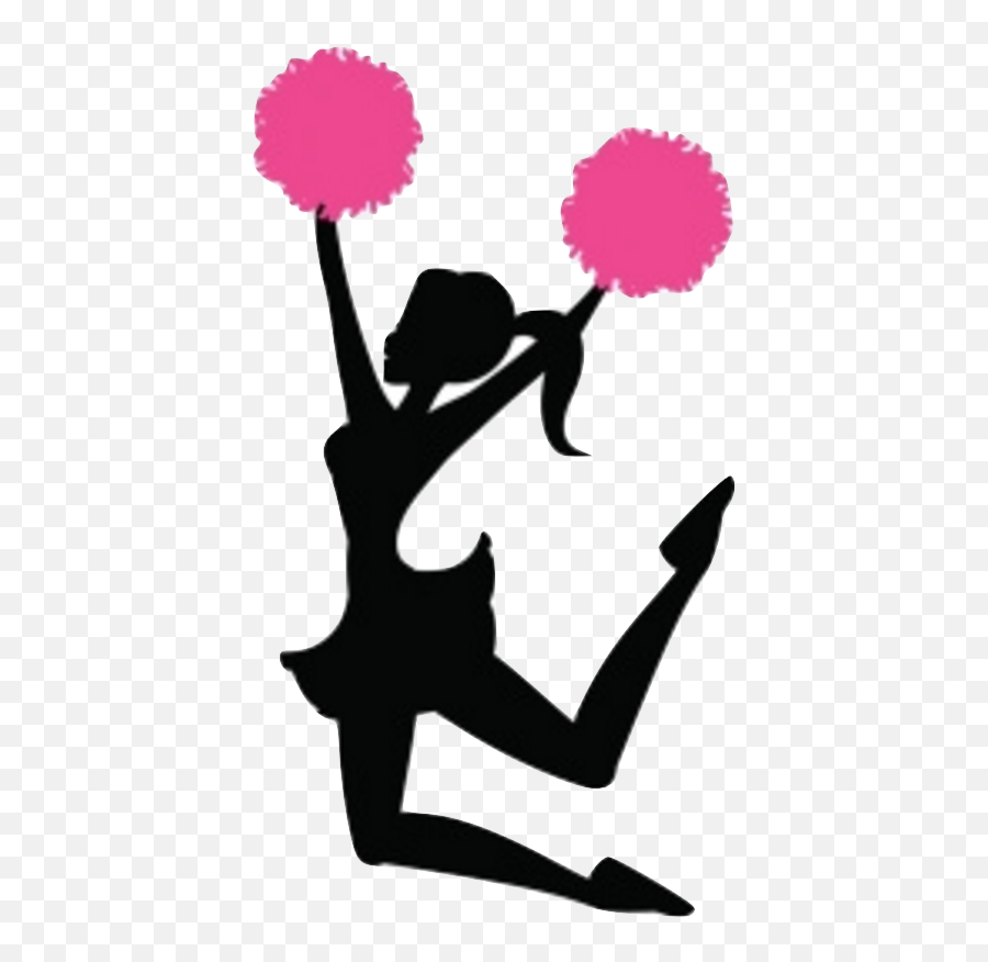 Cheerleading Silhouette Clipart - Cheerleader Drawing Transparent Background Emoji,Cheer Clipart
