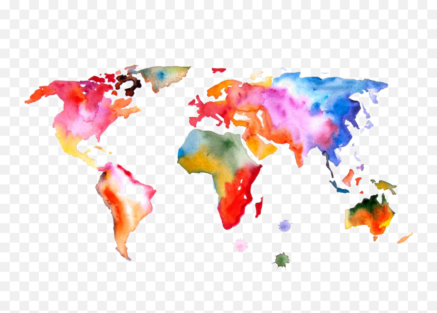 Abstract World Map Png File Png Mart - World Map Watercolour Png Emoji,World Map Png
