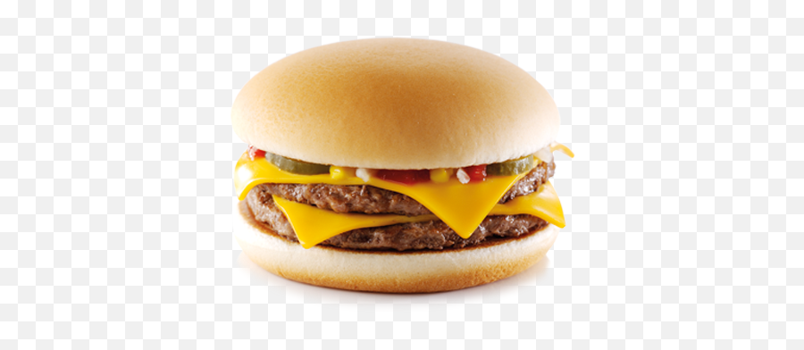 Double Cheese Burger Mcd Png Image With - Double Cheeseburger Mcdonalds Png Emoji,Cheeseburger Transparent