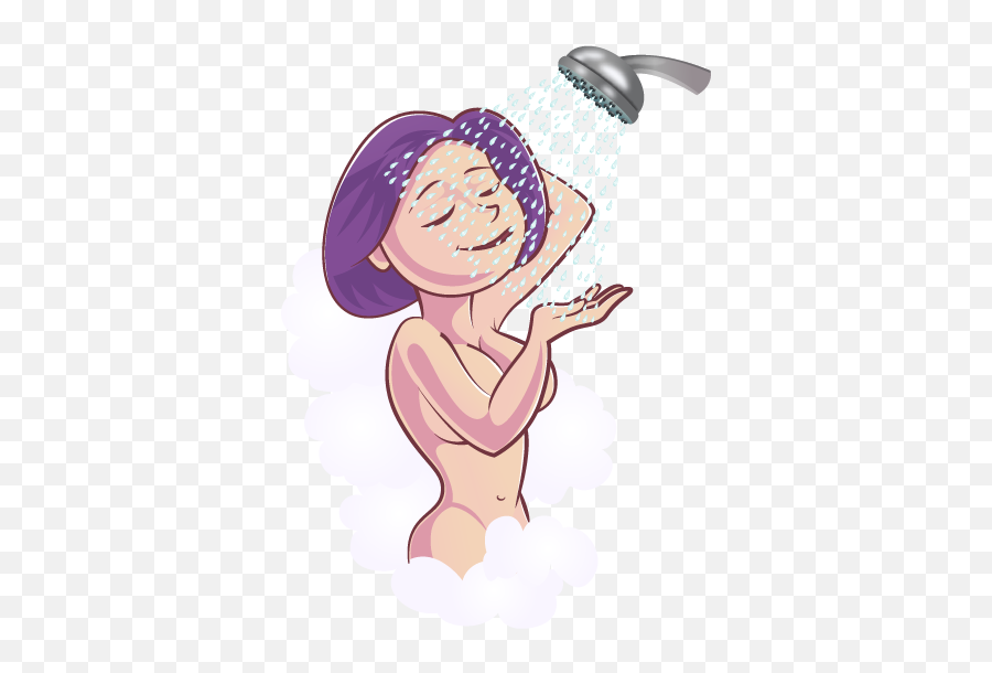 Woman Taking Bath - Cartoon Lady Taking Bath Transparent Emoji,Take A Bath Clipart