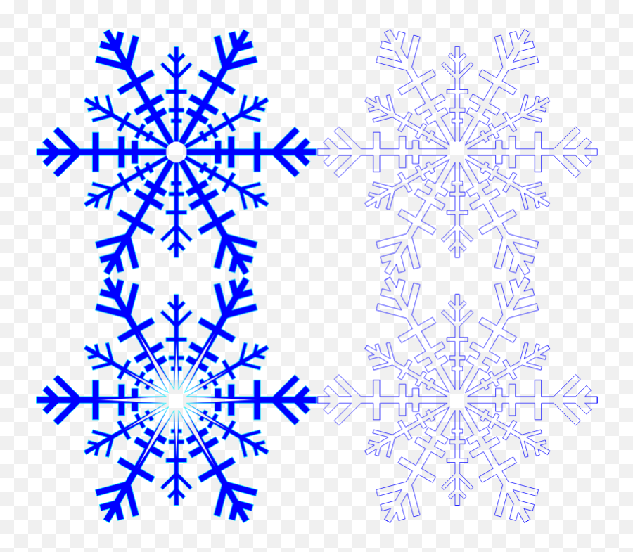 Snowflakes - Path Comparision Openclipart Emoji,Crochet Clipart Black And White