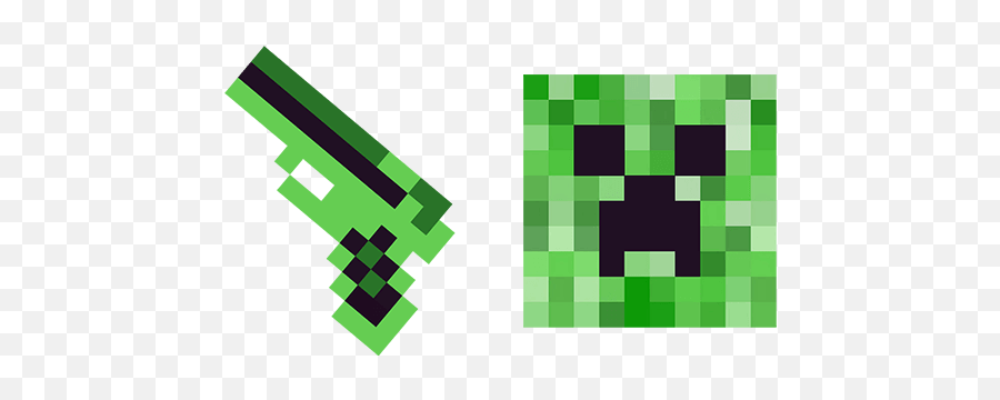 Minecraft Gun Creeper Cursor - Minecraft Cursor Emoji,Minecraft Creeper Png