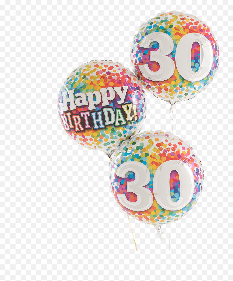Download Hd 330 Rainbow Confetti Happy Birthday Trio - 50th 30th Birthday Balloons Transparent Emoji,Birthday Balloons Png