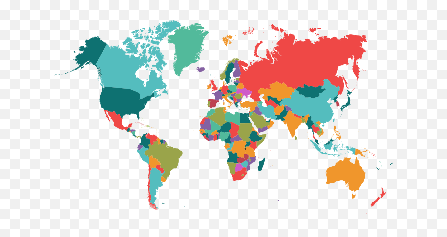 Simplae World Map Image Png Transparent - Map Of Easiest Countries To Immigrate Emoji,World Transparent Background