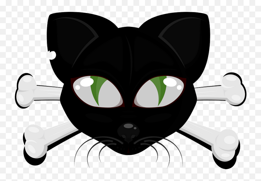 Cat Face With Bones Clipart - Clip Art Png Download Full Clip Art Emoji,Cat Face Clipart