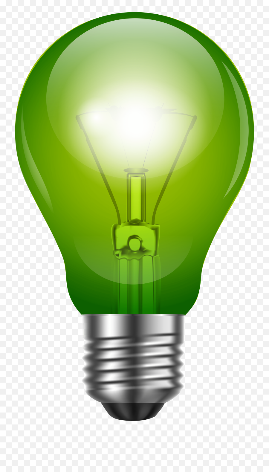 Download Hd Green Light Bulb Png Clip Art - Green Light Bulb Green Light Bulb Png Emoji,Light Streak Png