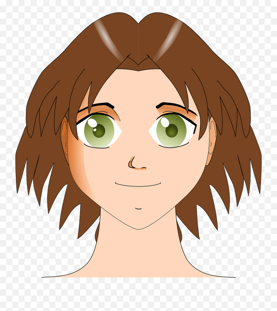 Woman Face - Girl With Green Eyes Clipart Png Download Head With Neck Clipart Emoji,Eyes Clipart Png