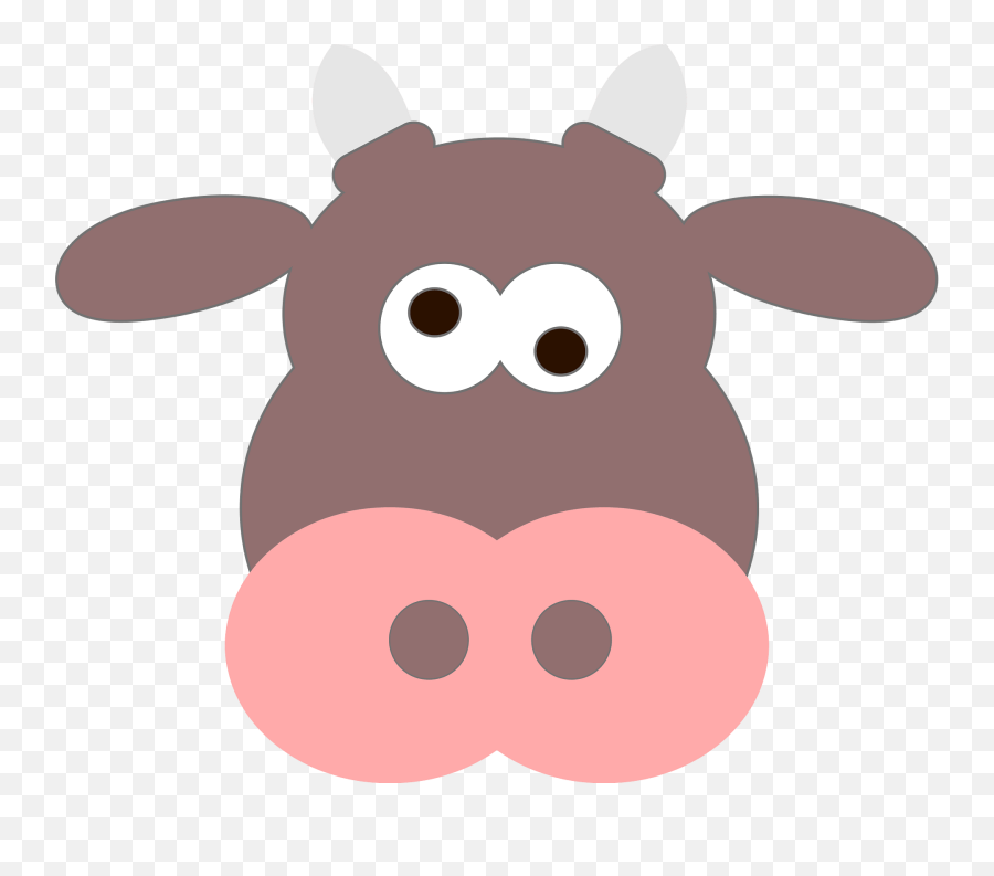 Funny Cow Face Clipart - Big Emoji,Face Clipart