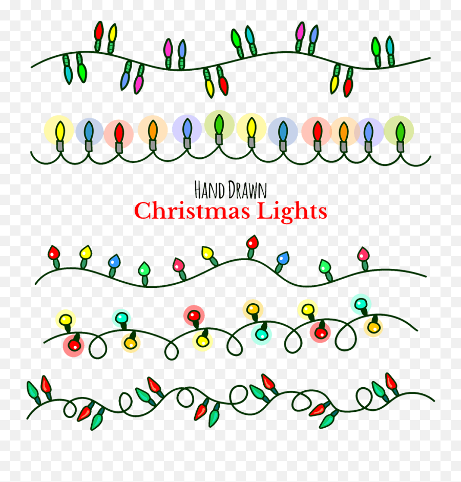 Free U0026 Cute Christmas Lights Clipart For Your Holiday - Dot Emoji,Christmas Light Clipart