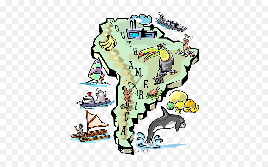 South America Map Royalty Free Vector Clip Art Illustration Emoji,Us Maps Clipart