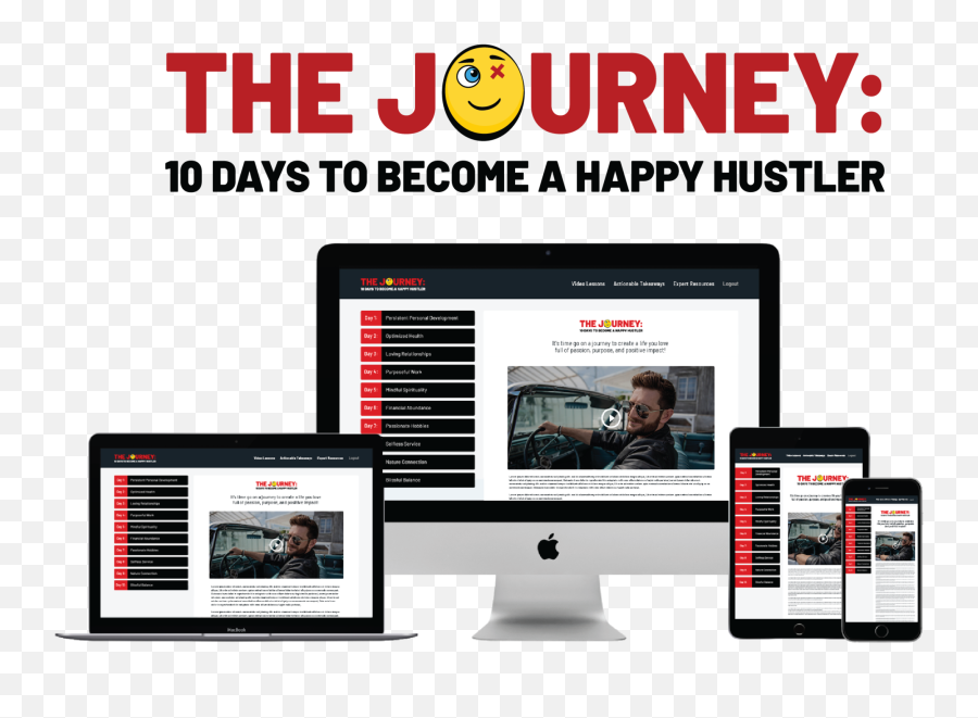 The Journey 10 Days To Become A Happy Hustler Challenge Emoji,Happy Days Logo