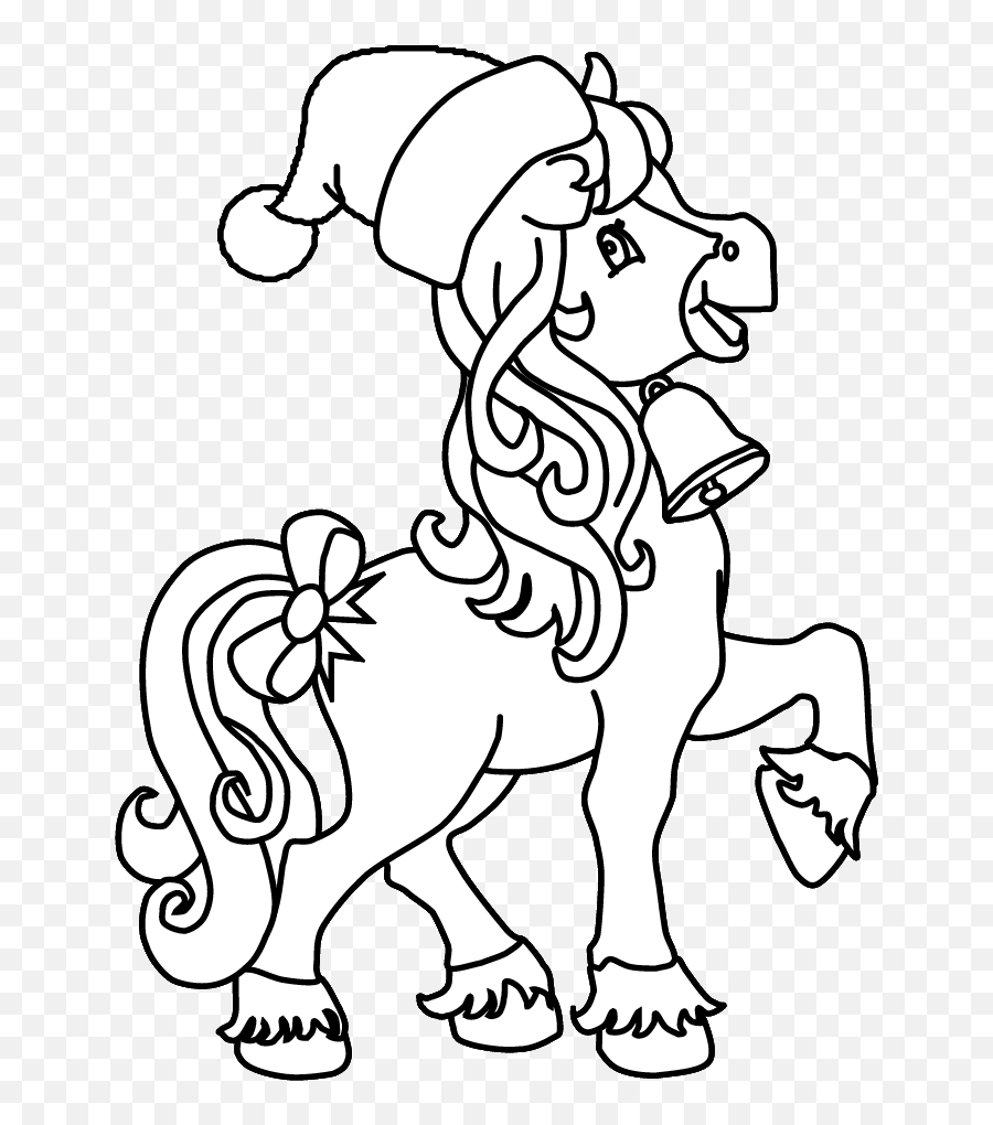 Religious Christmas Clipart Black And - Christmas Horse Coloring Pages Emoji,Religious Christmas Clipart