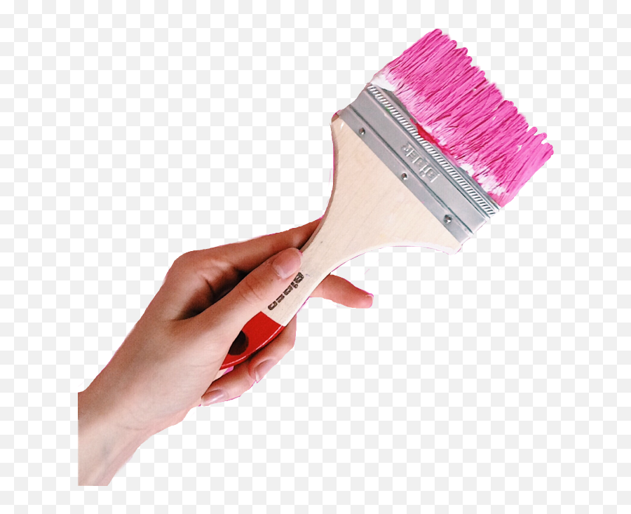 Pink Paint Brush Png - Transparent Background Hand Brush Png Emoji,Paint Brush Png