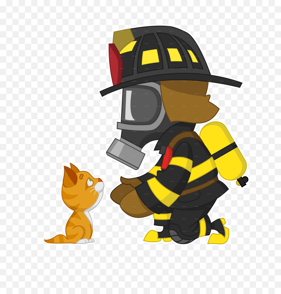 Download Firefighter And Kitten Firefighter And Kitten Emoji,Firefighter Png