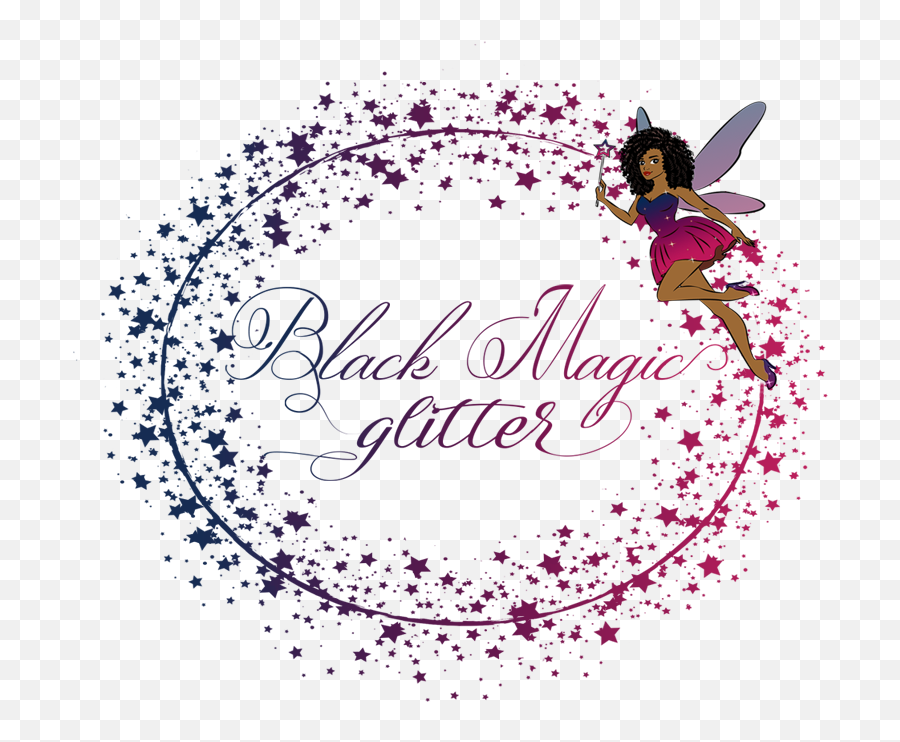 Download African American Fairy With Wand And Glitter Star Emoji,Glitter Star Png