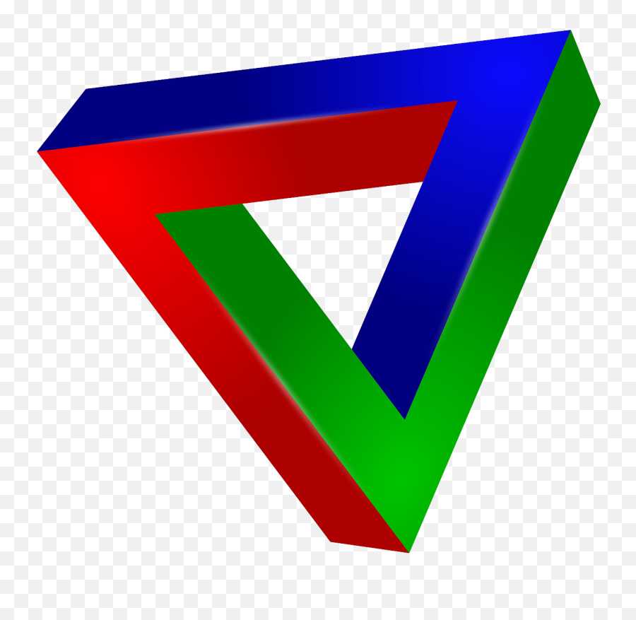 Impossible Triangle Clipart - Optical Illusions 3 Colors Emoji,Triangle Clipart