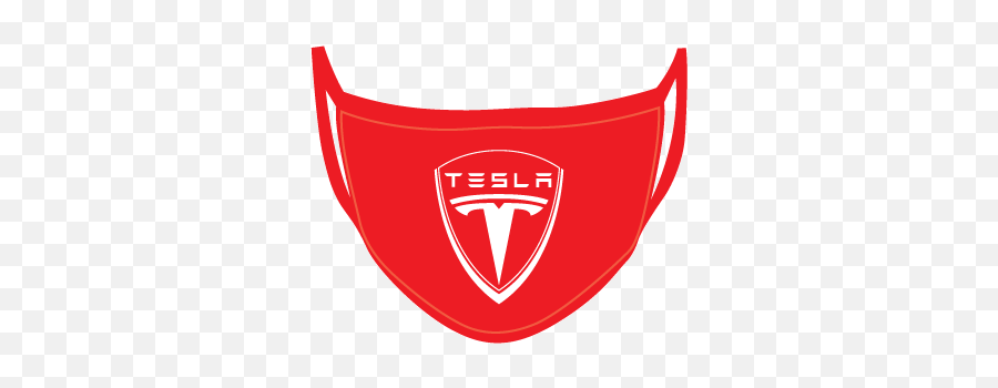 Tesla Shield Logo Face Mask - Tesla Motors Emoji,Tesla Logo