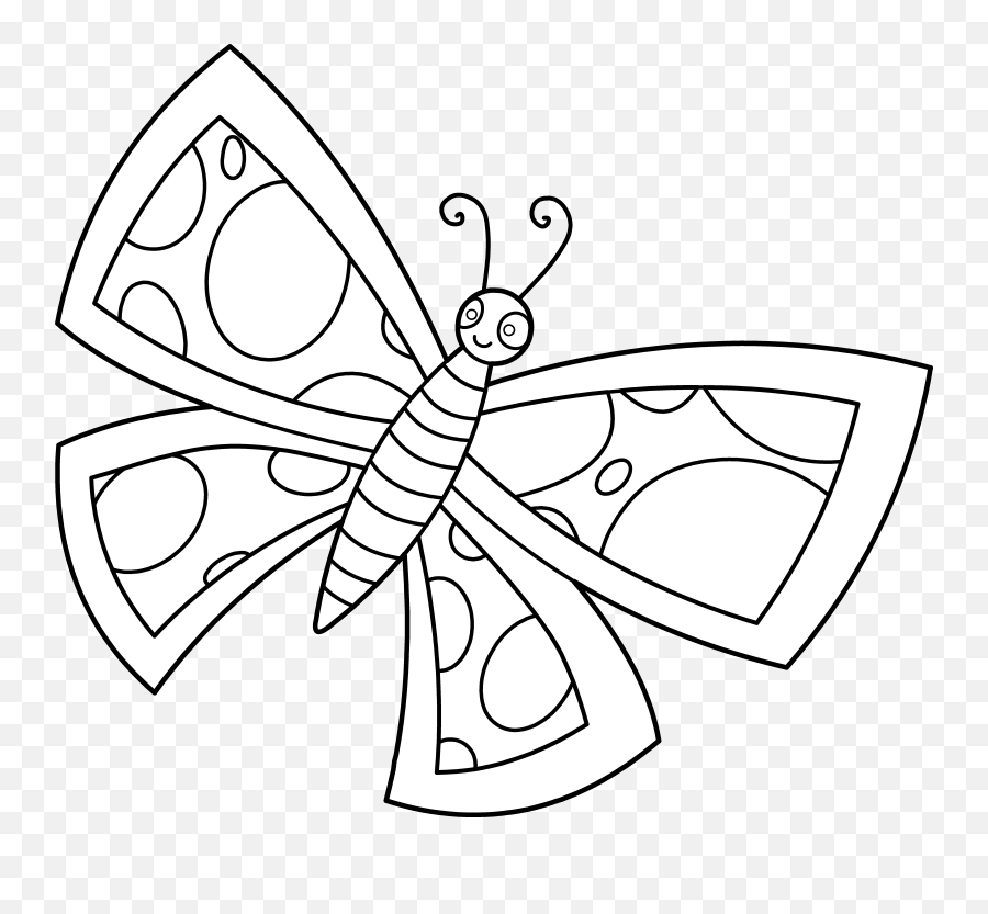 Free Clipart Butterflies - Clipart Pictures Butterfly Black Cute Butterfly Cartoon Black And White Emoji,Butterfly Clipart