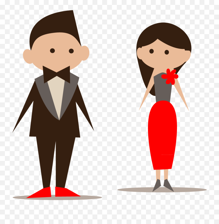 Bridesmaid Wedding Invitation Icon Cartoon Bride And - Groom Woman Man Cartoon Icon Emoji,Bride And Groom Clipart