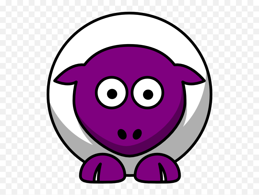 Sheep Looking Straight White With Purple Face And White - Sheep Cartoon Openclipart Emoji,Nails Clipart
