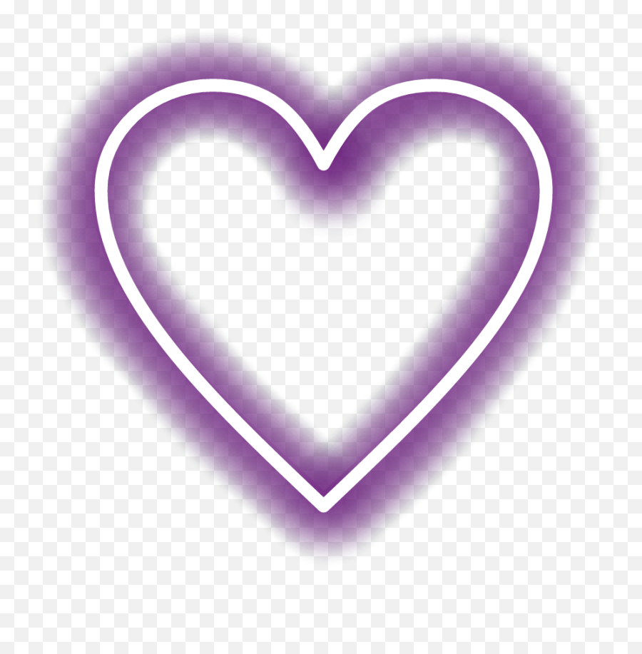 Download Heart Coração Neon Lucianoballack - White Heart Transparent Purple Neon Heart Emoji,White Heart Transparent Background