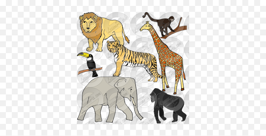 Jungle Animals Picture For Classroom Therapy Use - Great Animal Figure Emoji,Animals Clipart