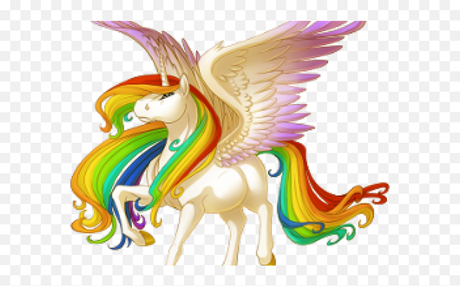 Download Hd Pegasus Clipart Rainbow Unicorn - Drawings Of Emoji,Rainbow Unicorn Png