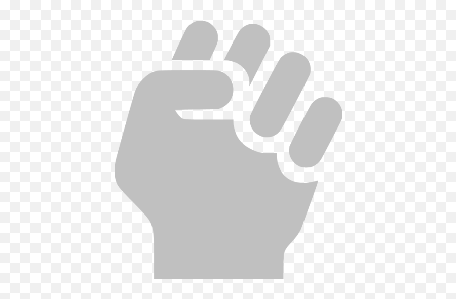 Silver Clenched Fist Icon - Free Silver Hand Icons Emoji,Black Fist Png