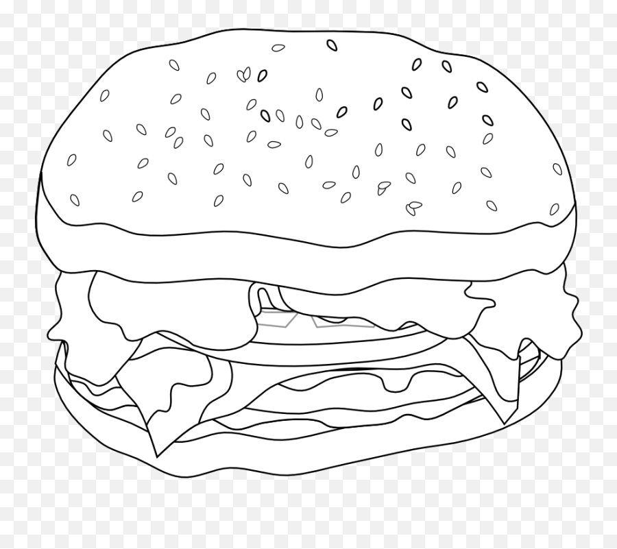 Download Hd Picture Black And White Stock Burger Clipart Emoji,Burgers Clipart