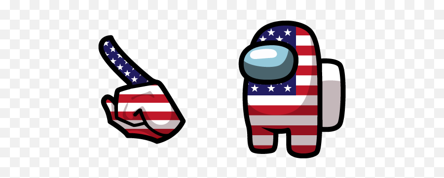 Among Us American Flag Character Cursor U2013 Custom Cursor - Among Us America Emoji,Us Flag Png