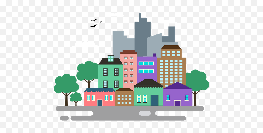 Best Premium Buildings Background Illustration Download In Emoji,Small Town Clipart