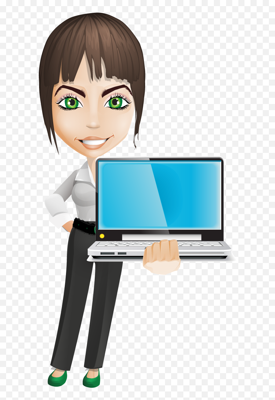 Image For Free 3d Girl Holding Laptop Clip Art 3d Girl - Girl Holding Laptop Clipart Emoji,Laptop Clipart
