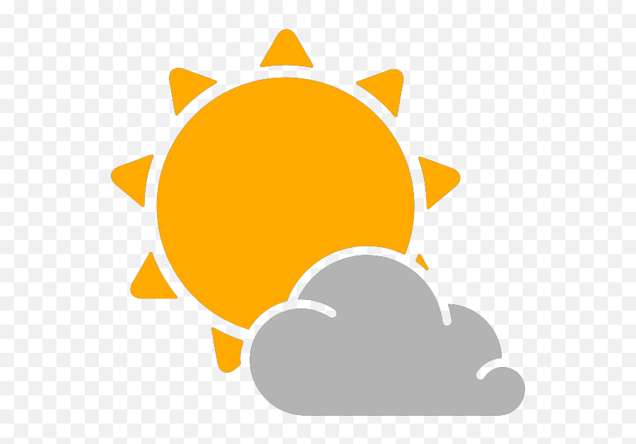 Simple Weather Icons Partly Cloudy Svg - Sunny And Cloudy Transparent Emoji,Cloudy Clipart