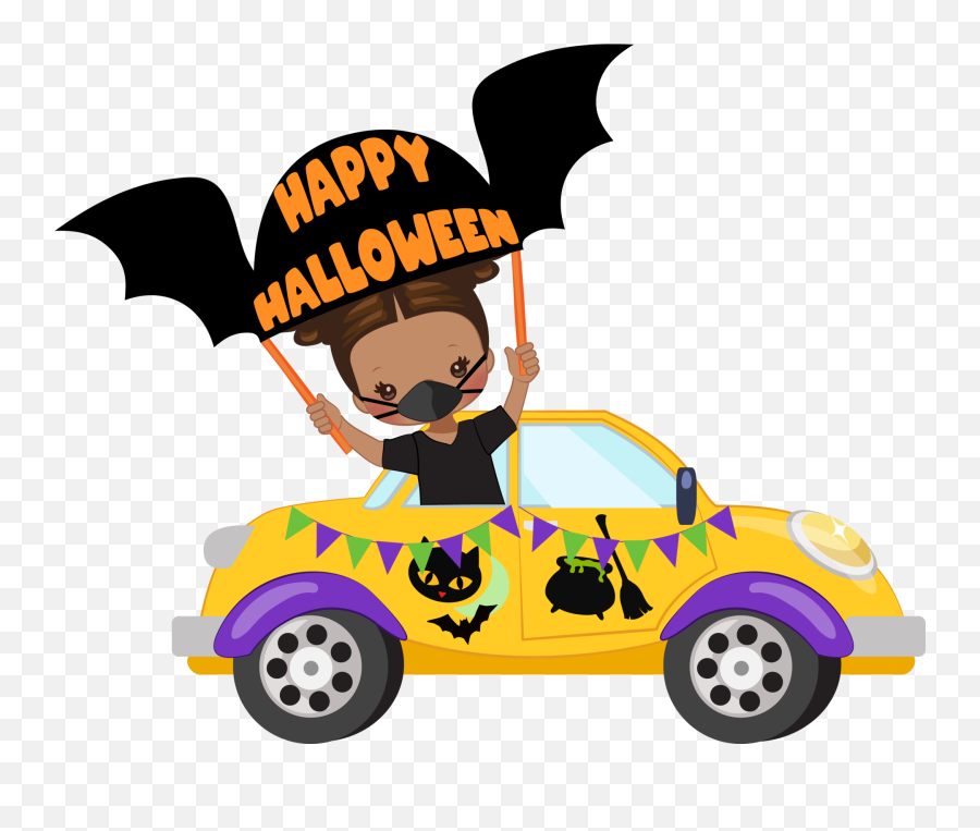 Drive - By Halloween Party Outside The Library Acorn Halloween Parade Drive By Clipart Emoji,Kids Clipart