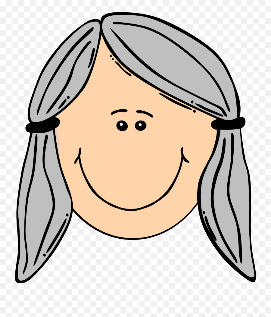 Clipart Face Lady - Clipart Gambar Kepala Anak Perempuan Emoji,Lady Clipart