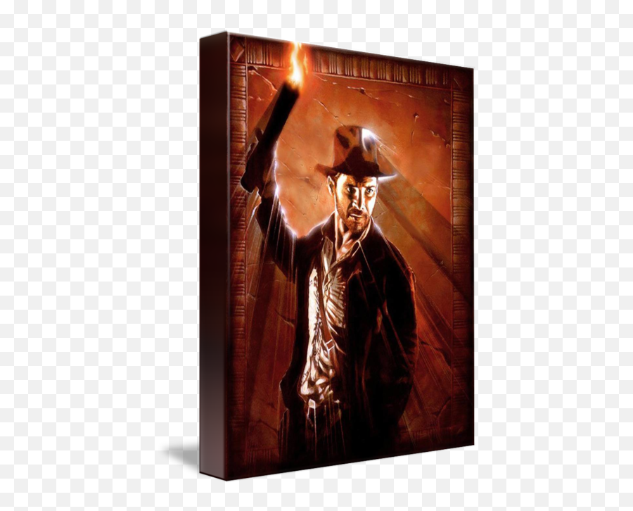 Indiana Jones With Torch By Adam Mcdaniel - Indiana Jones Torch Emoji,Indiana Jones Png
