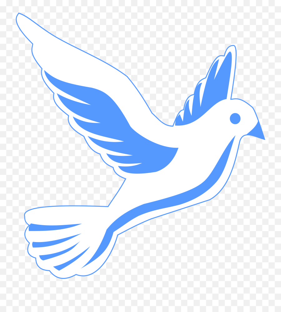 Blue And White Dove Clipart - Clipart Blue Dove Emoji,Doves Clipart