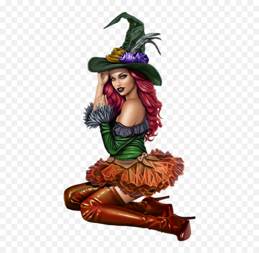 Vampires Witches Pin Up Tube Clip Art Bruges - Witch Witch Pin Up Girl Emoji,Witches Clipart