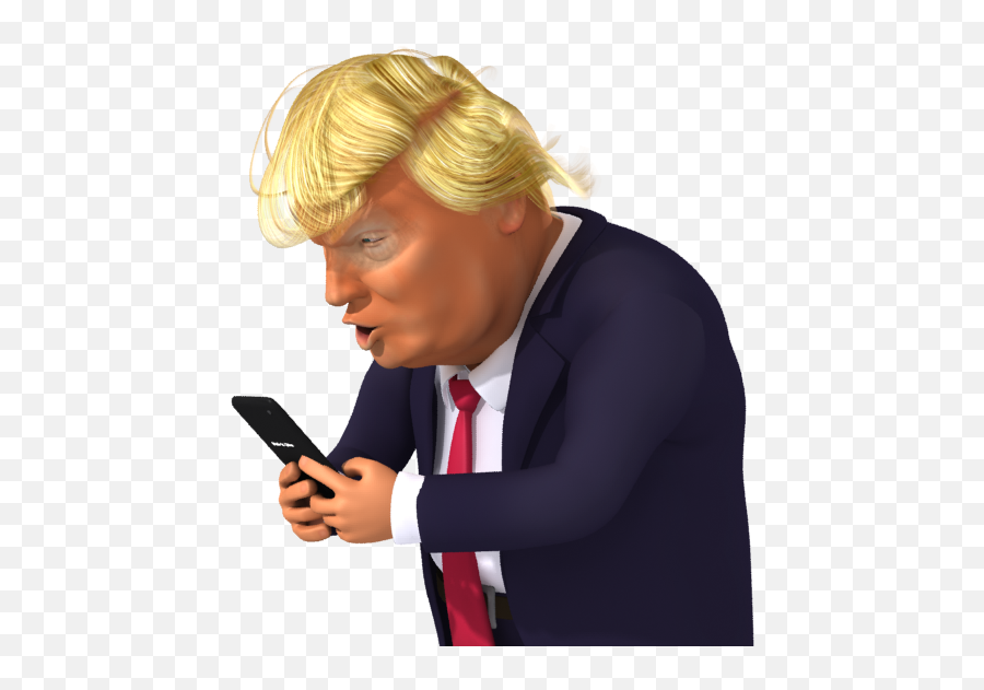 Download United Trump Covfefe States Donald Party Republican - Cartoon Donald Trump On Phone Emoji,Trump Hair Clipart
