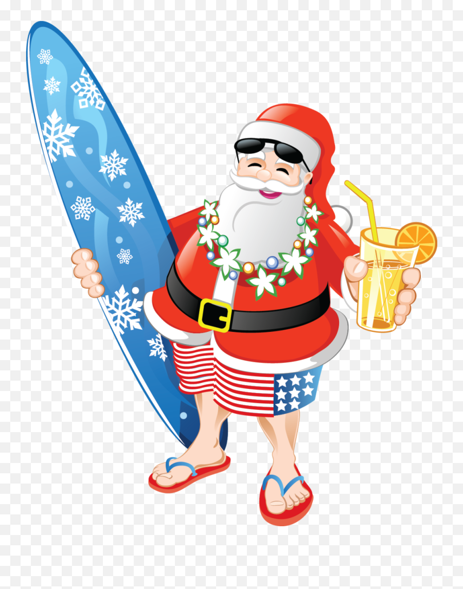Christmas In July Santa Claus In Swim Suit Clipart Emoji,Tuxedo Clipart