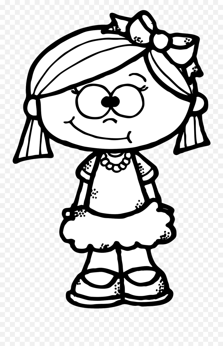 Cute Girl Clipart Freebie - Cute Girl Clipart Black And White Emoji,Clipart Girl