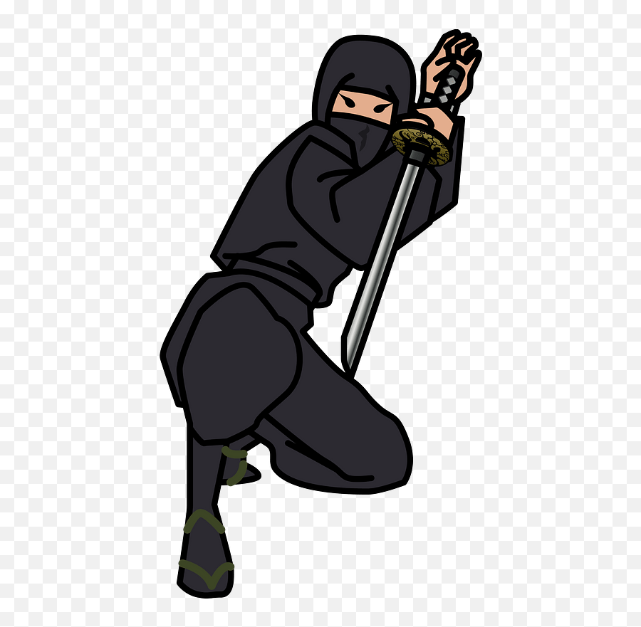 Ninja Shinobi Clipart - Nija With Sword Transparent Png Emoji,Ninja Clipart