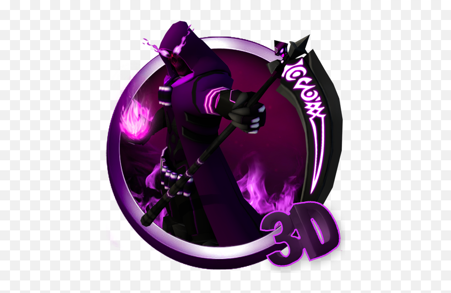 3d Neon Grim Reaper - Purple Grim Reaper Png Emoji,Grim Reaper Logo