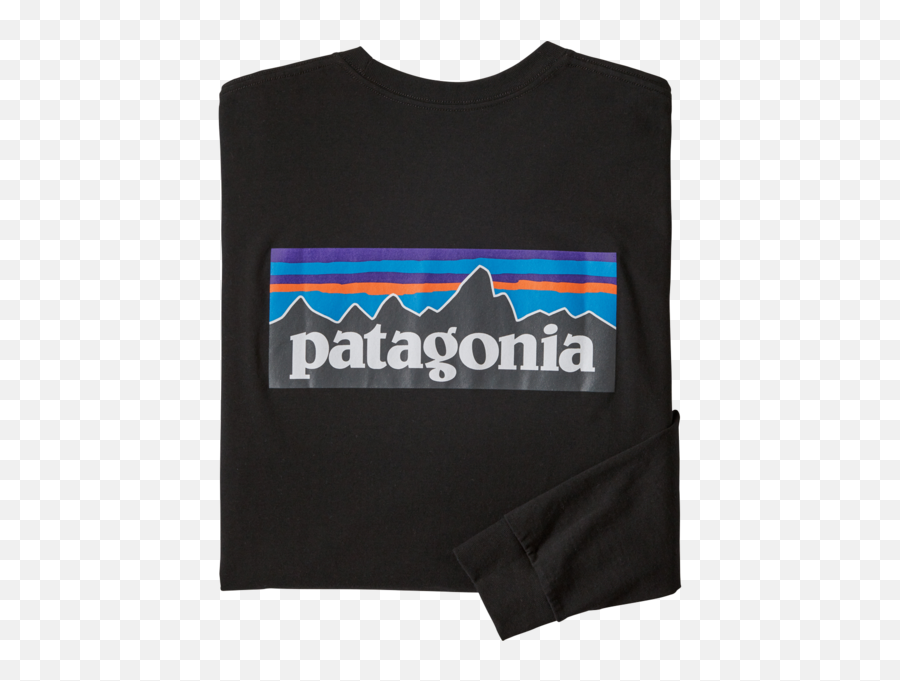 Menu0027s Long - Sleeved P6 Logo Responsibilitee Black Mens Patagonia Long Sleeve Emoji,Producing Logo